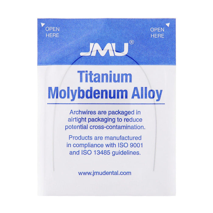 JMU Titanium Molybdenum Alloy Archwire,Ovoid, 1/Pk