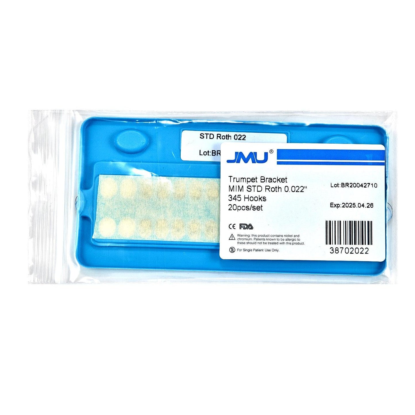 JMU Dental Orthodontic Trumpet Bracket MIM STD - JMU DENTAL INC