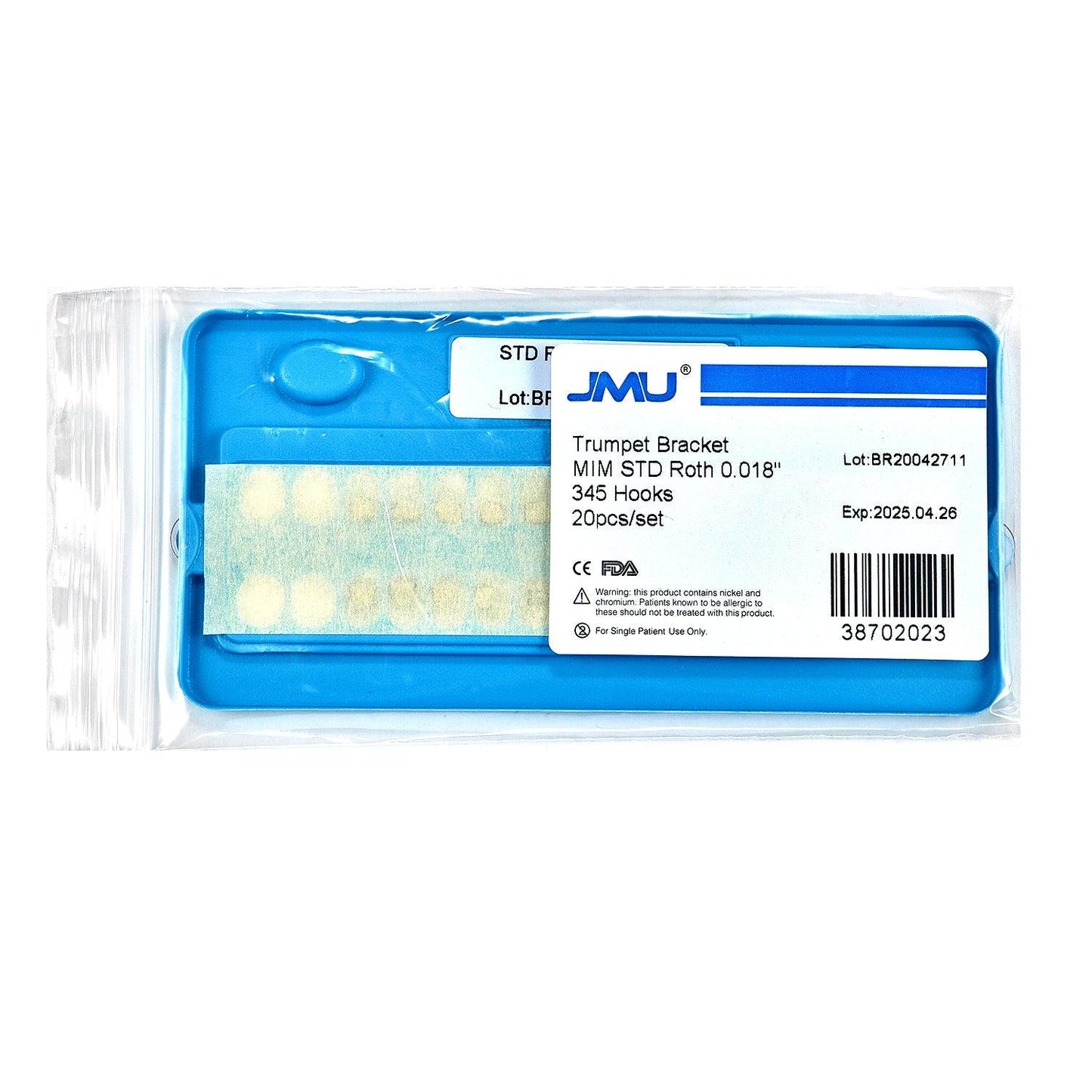 JMU Dental Orthodontic Trumpet Bracket MIM STD - JMU DENTAL INC