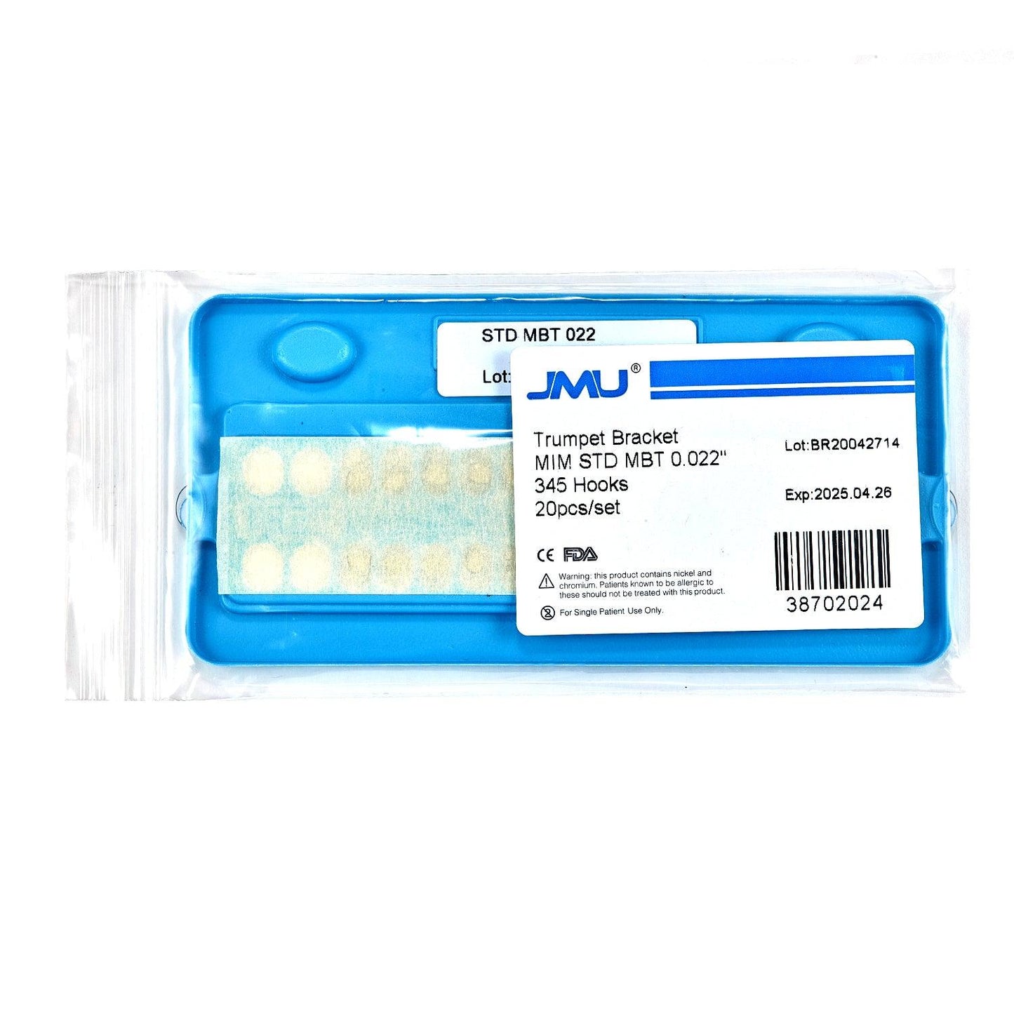 JMU Dental Orthodontic Trumpet Bracket MIM STD - JMU DENTAL INC