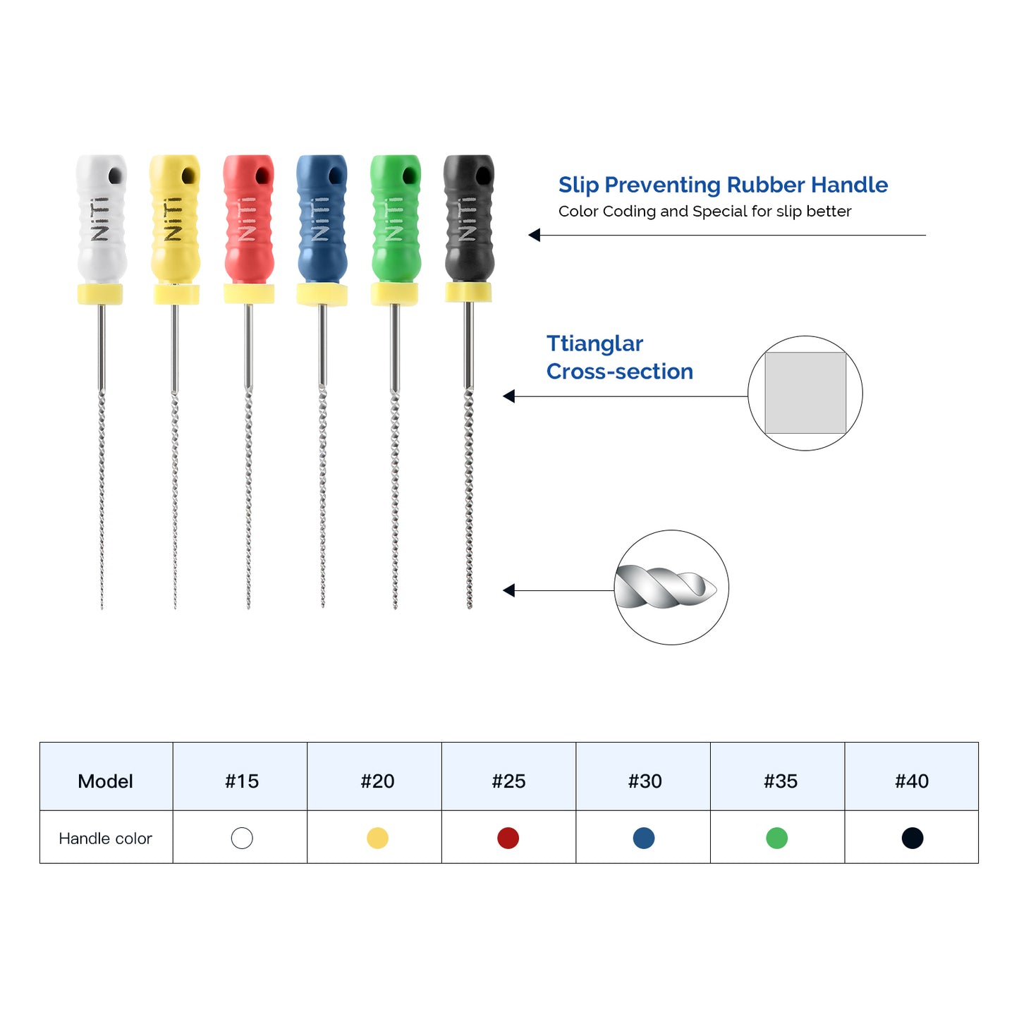 JMU HAND USE FILES, K-FILES, Nickel Titanium, (28mm),6pcs/Pk