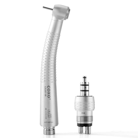 COXO CX207-W High-speed Air Turbine Handpiece, ³300,000rpm, Standard Head, 3-port spray, (equipped with coupler, handpiece fits into W&H or COXO 229-B 4-hole coupler) #H17-SPQ4