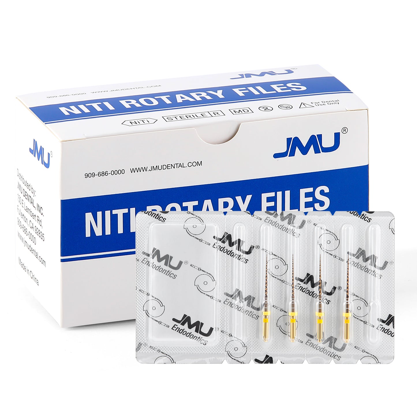 JMU NITI ROTARY FILES, WAVE-G4 FILES Sterilized Packing, 4pcs/Pk, #ROLL WAVE (GOLD)