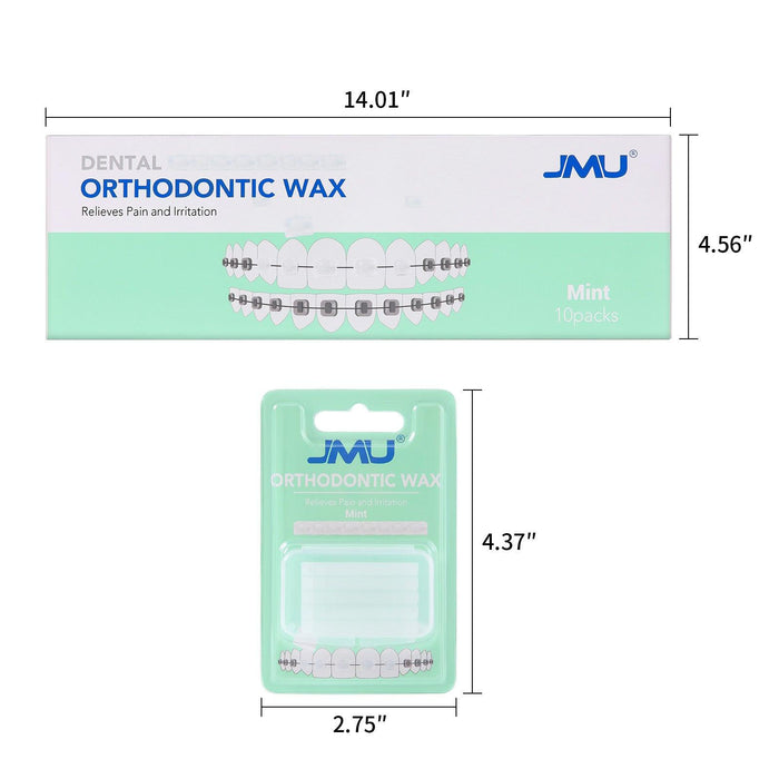 JMU Dental Orthodontic Wax Mint Flavored 10 Packs