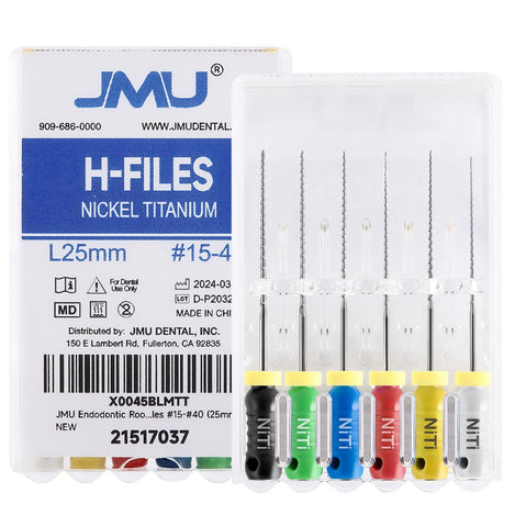 JMU NiTi Hand Use Reamers #15,#20,#25,#30,#35,#40(25mm)