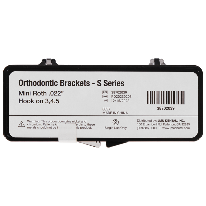 JMU Mini Roth Brackets, Hook on 3,4,5 - S Series (MIM), 20pcs/set