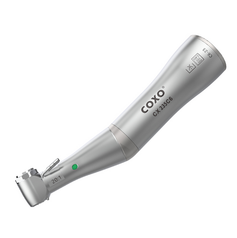 COXO CX235C6 Low-speed Electric Implant Handpiece, 20:1 Contra Angle, W/Fiber Optic, Max.2,000rpm, Push Button, for CA burs ¯2.35mm. #C6-22