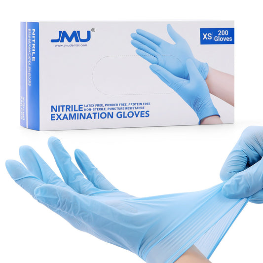 JMU Nitrile Exam Gloves Blue Powder Free 4 Mil 200PCS