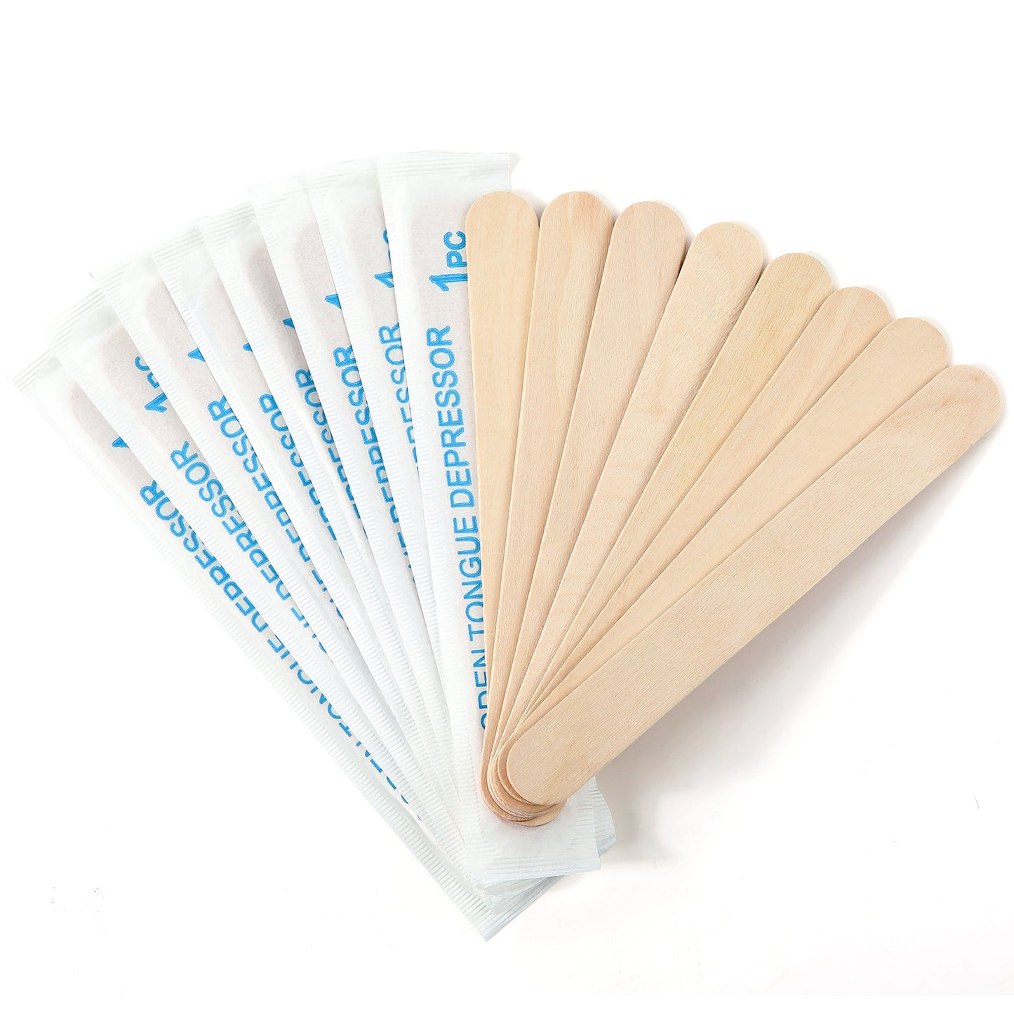 JMU Disposable Wooden Tongue Depressors Sterile 6 Inch 100/Box