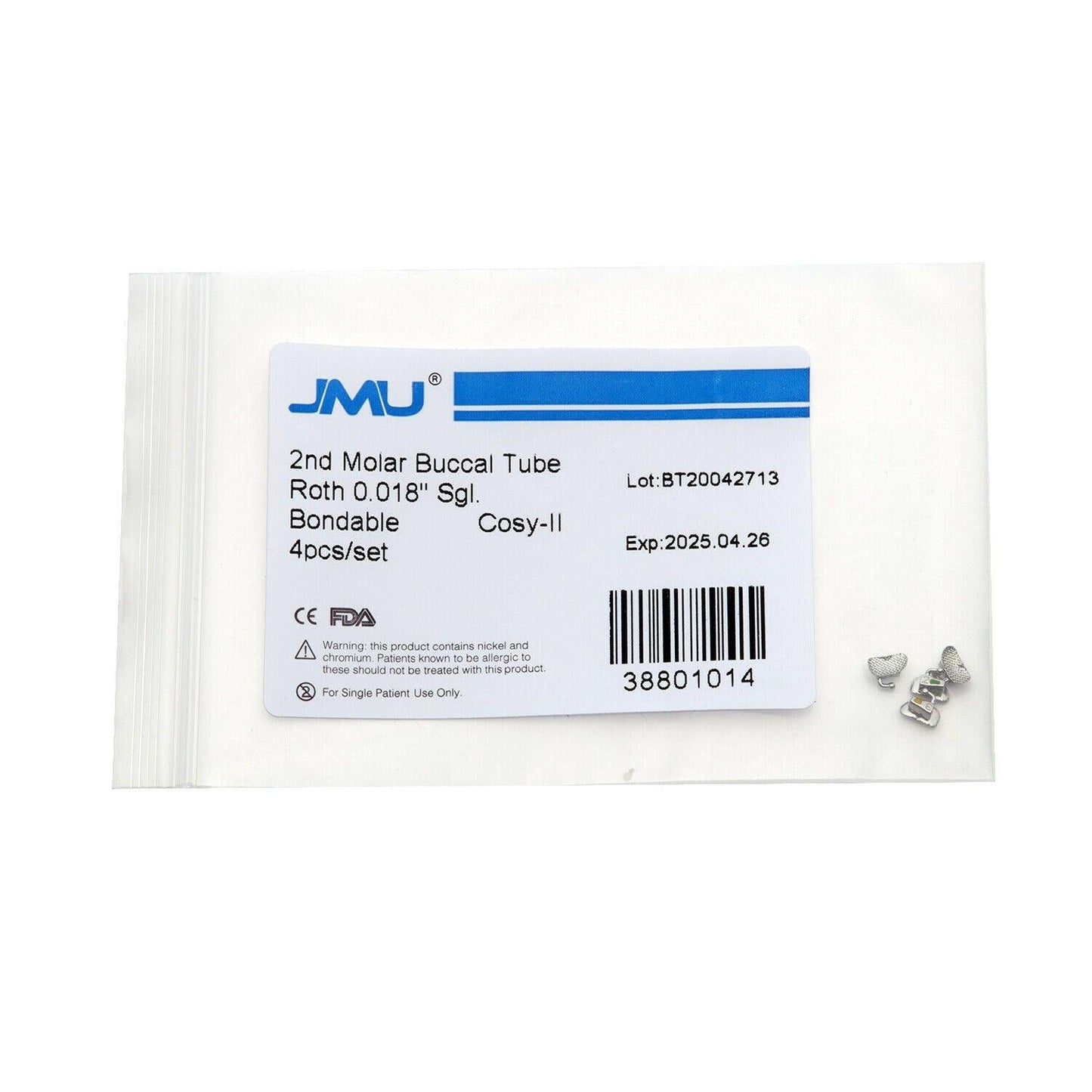 JMU Dental Orthodontic Molar Bondable Buccal Tube - JMU DENTAL INC