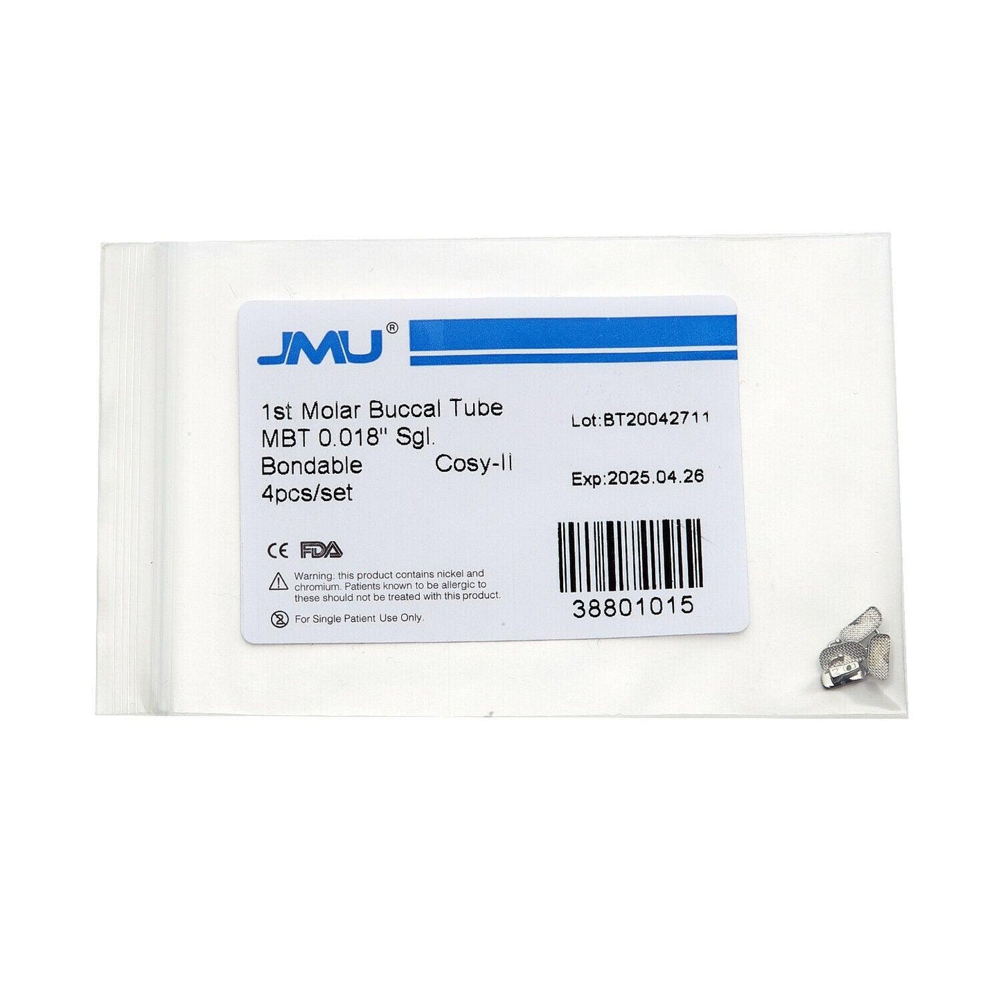 JMU Dental Orthodontic Molar Bondable Buccal Tube - JMU DENTAL INC