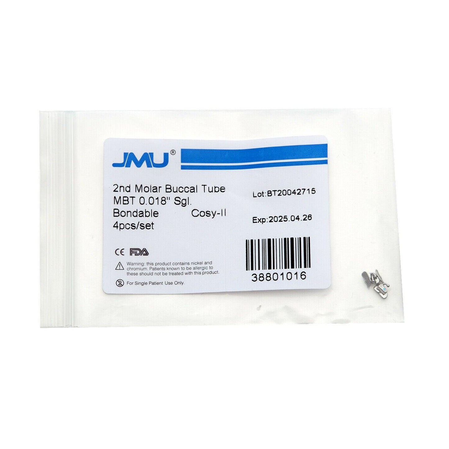 JMU Dental Orthodontic Molar Bondable Buccal Tube - JMU DENTAL INC