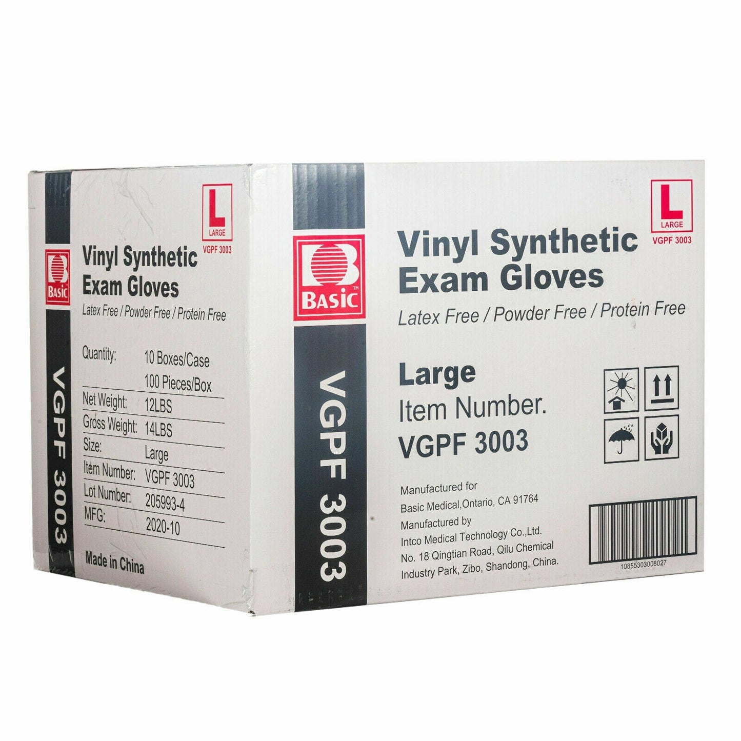 BASIC Disposable Vinyl Synthetic Exam Gloves Clear S/M/L/XL 1000/Case - JMU DENTAL INC