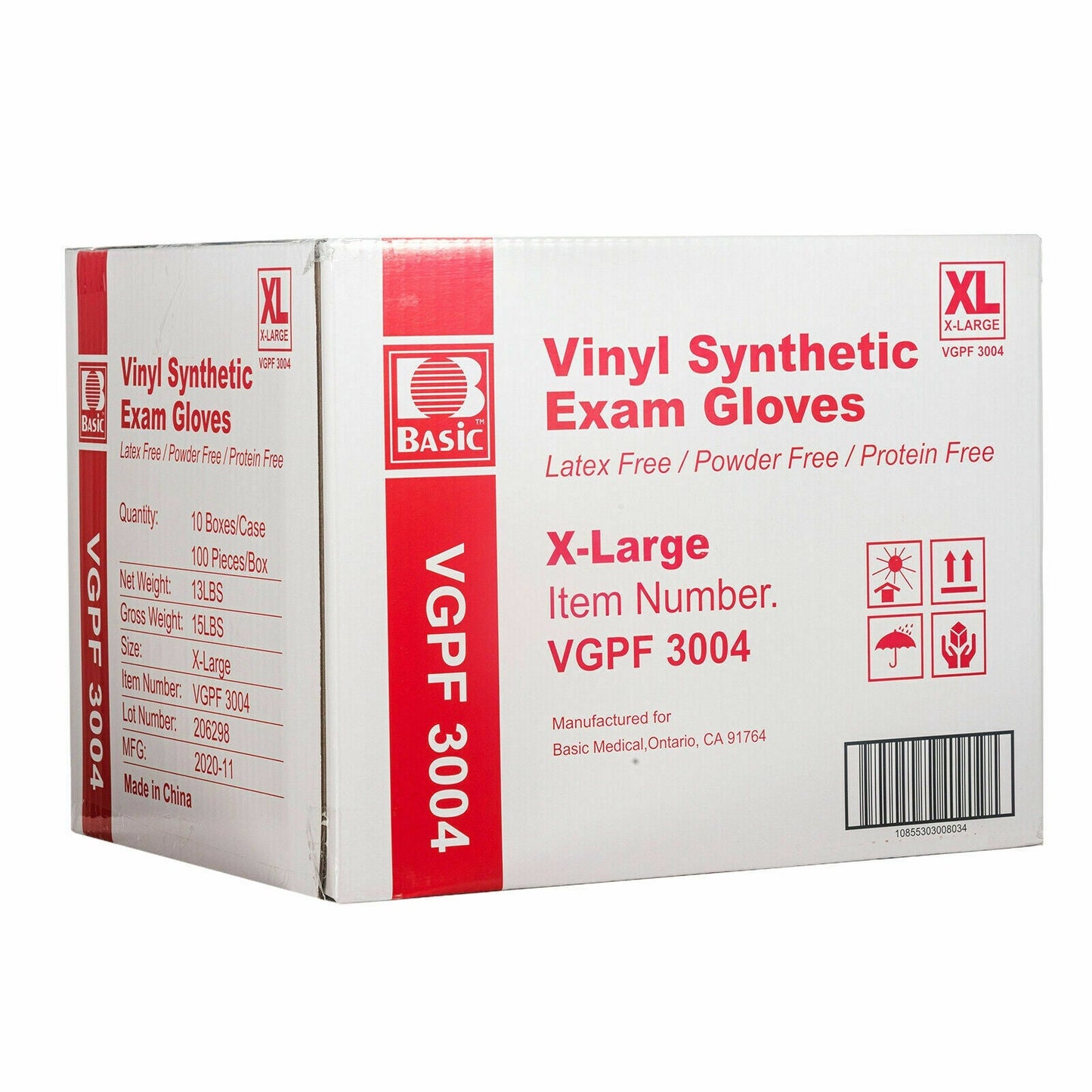 BASIC Disposable Vinyl Synthetic Exam Gloves Clear S/M/L/XL 1000/Case - JMU DENTAL INC