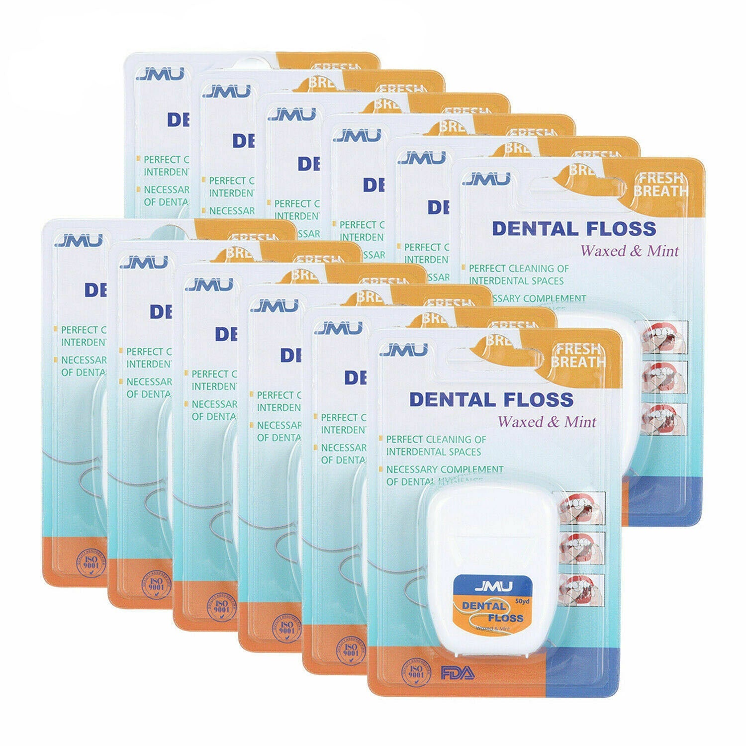 JMU Disposable Dental Oral Floss Waxed & Mint 50Yds/Pack - JMU DENTAL INC