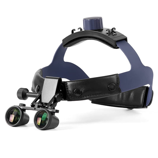 JMU Dental Medical Headband Binocular Loupes 2.5X 420mm LED Headlights