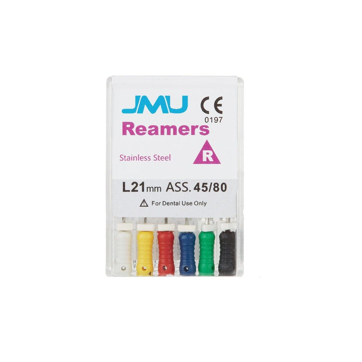 JMU Stainless Steel Hand Use Reamers 21-31mm 20#-80# 6Pcs - JMU DENTAL INC