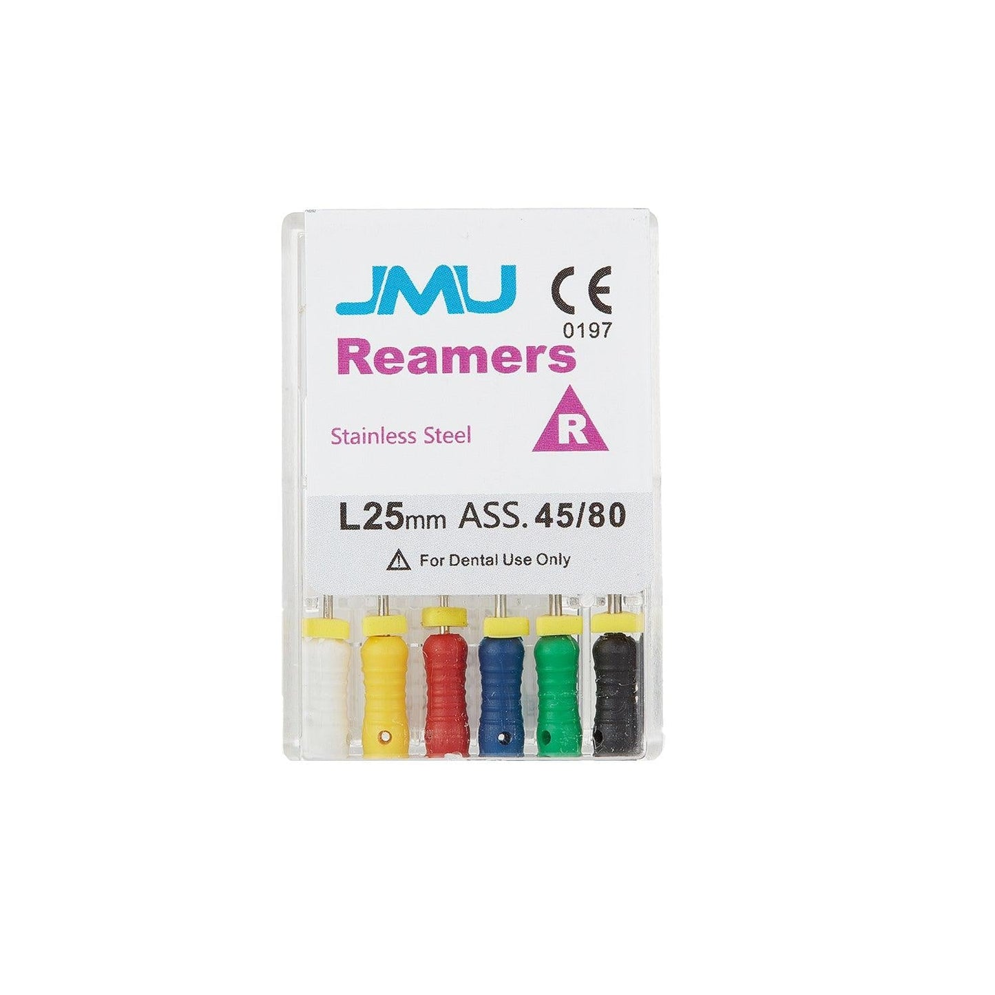 JMU Stainless Steel Hand Use Reamers 21-31mm 20#-80# 6Pcs - JMU DENTAL INC