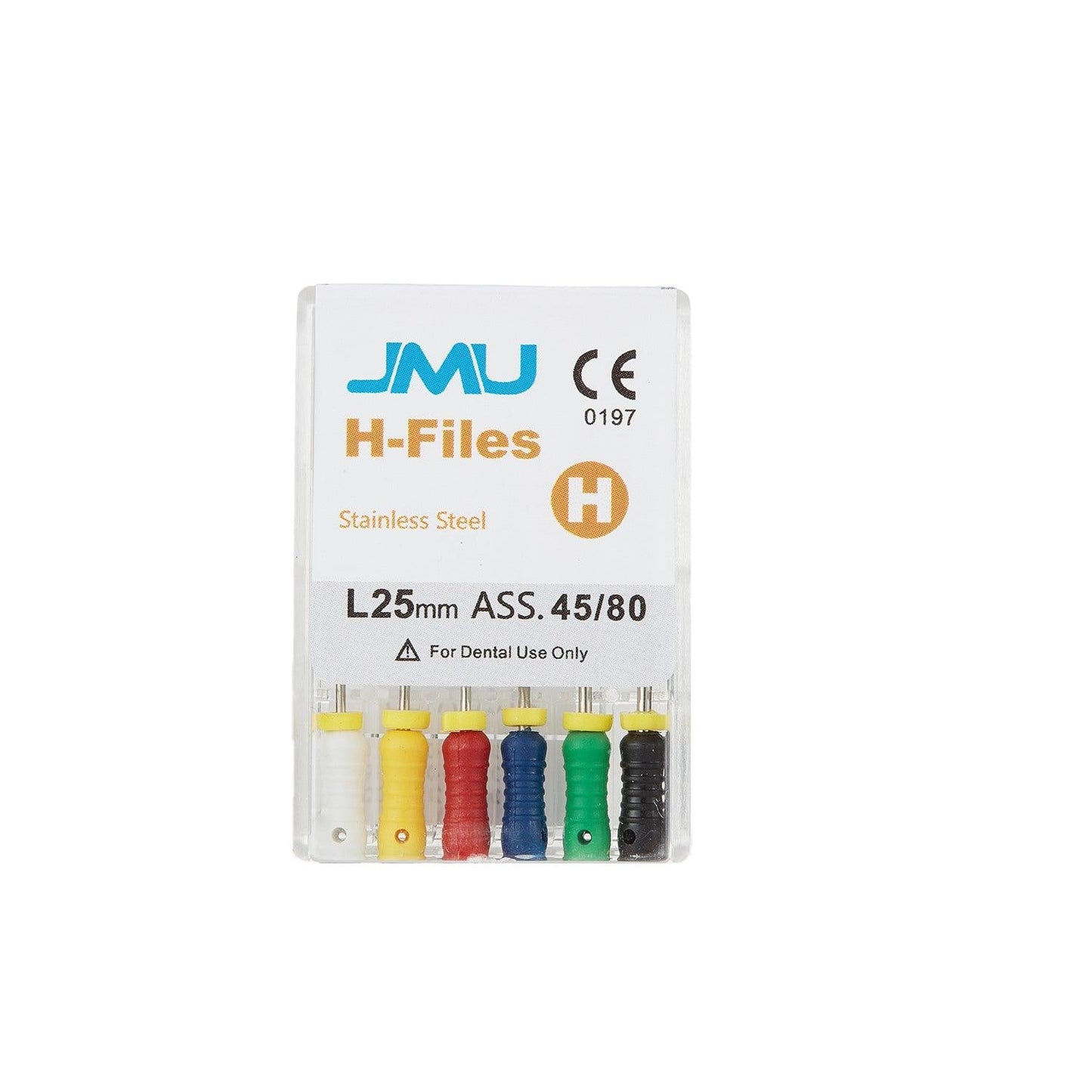 JMU Endo H-Files SS Hand Use 21-31mm 45#-80# 6Pcs - JMU DENTAL INC