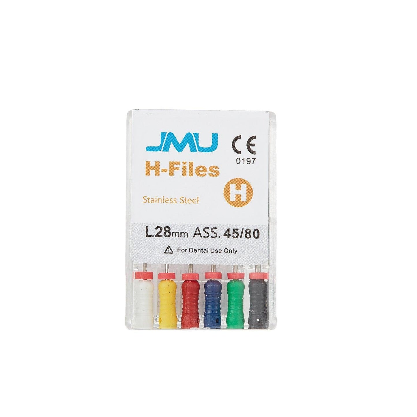 JMU Endo H-Files SS Hand Use 21-31mm 45#-80# 6Pcs - JMU DENTAL INC