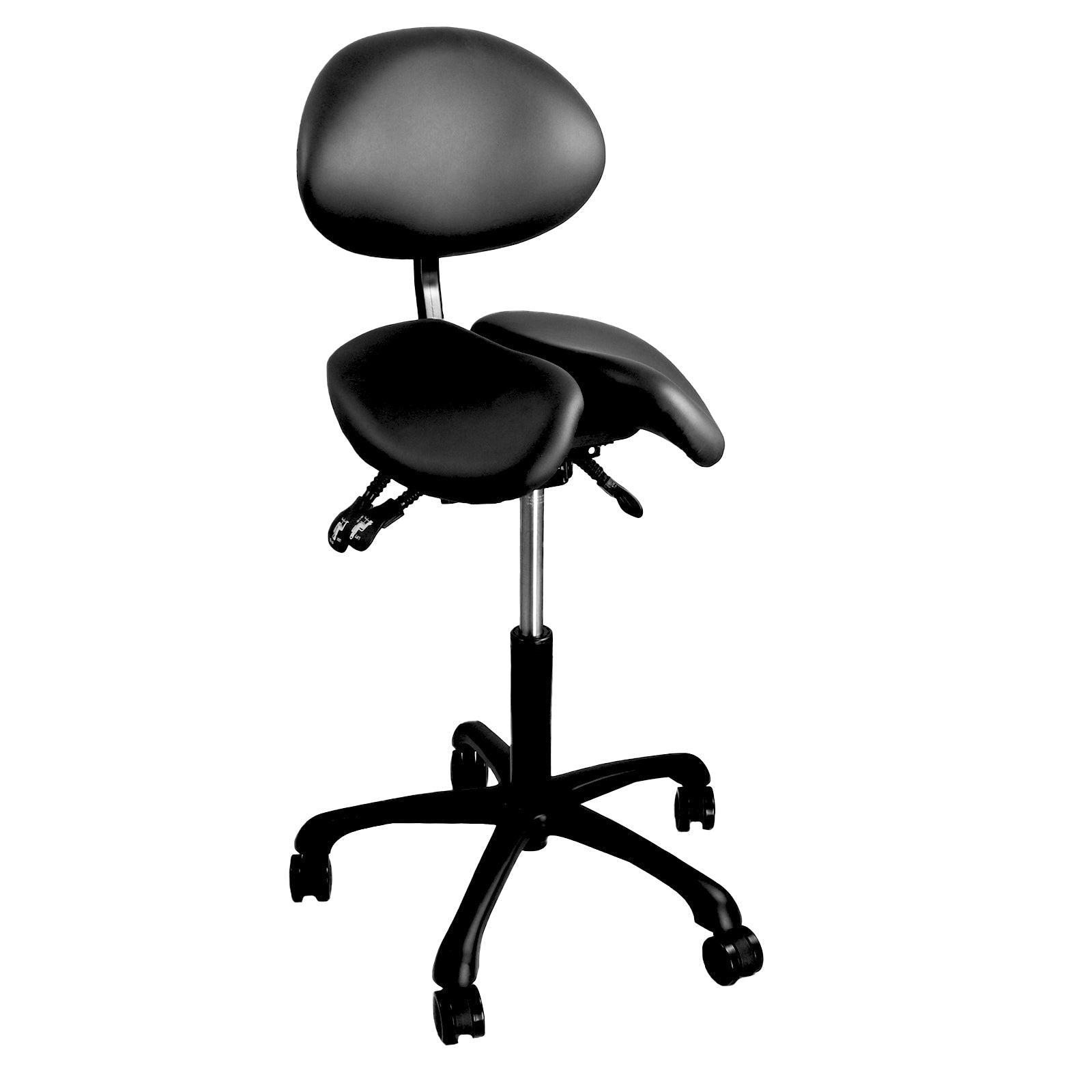 JMU Dental Ergonomic Saddle Stool Split Seat Adjustable Backrest&Height - JMU DENTAL INC