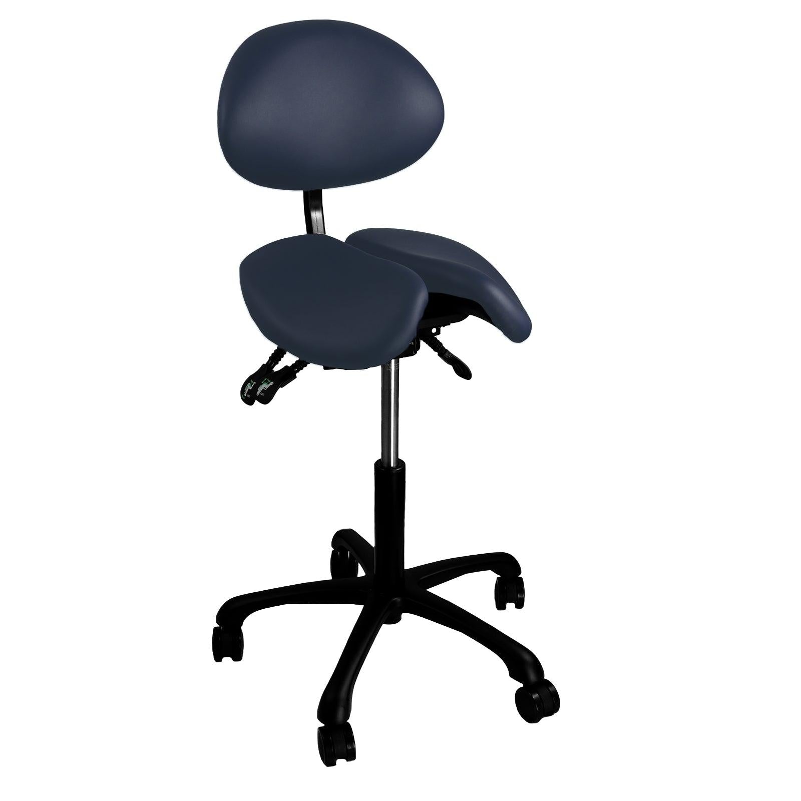 JMU Dental Ergonomic Saddle Stool Split Seat Adjustable Backrest&Height - JMU DENTAL INC