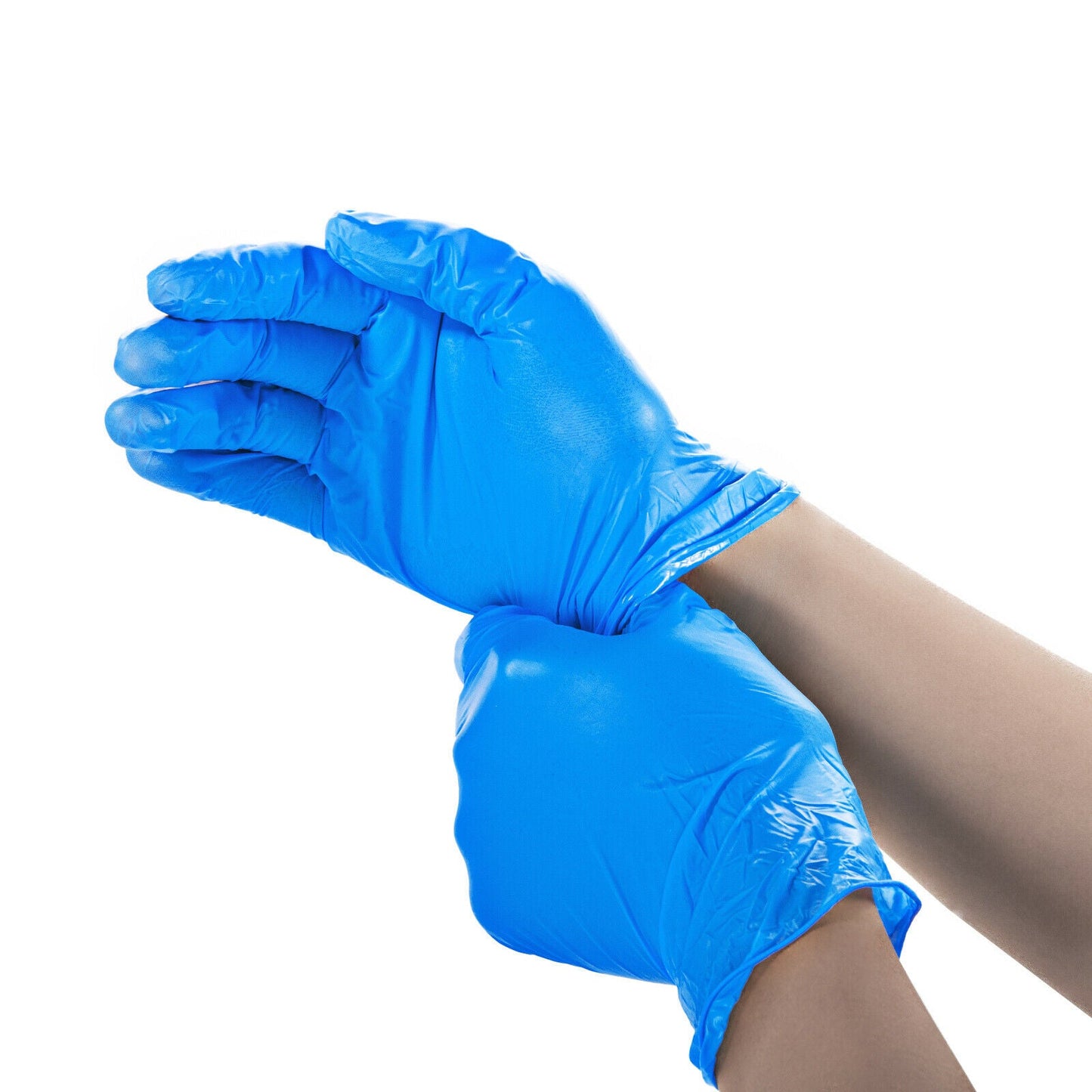 BASIC Disposable Vinyl Synmax Exam Gloves Blue 100/Box - JMU DENTAL INC