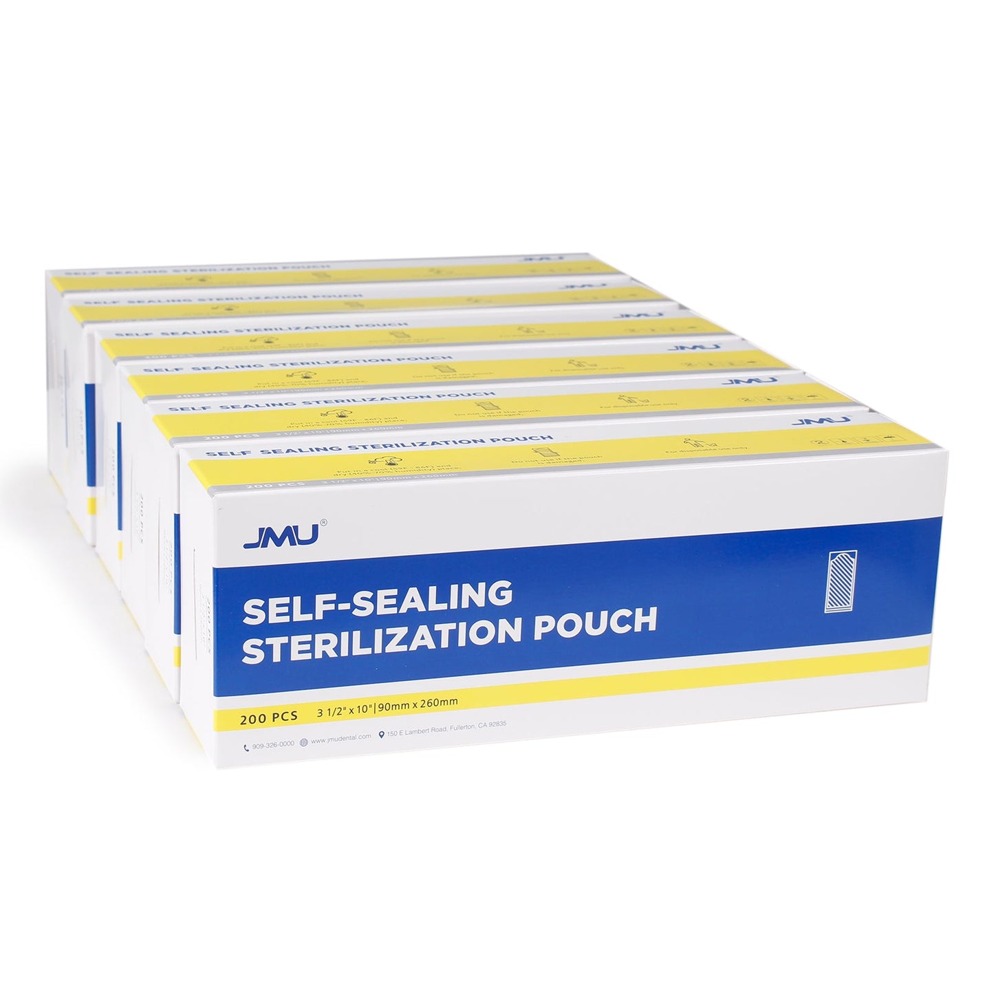 JMU Dental Self-Sealing Sterilization Pouches 3.5"x10" 200/Box