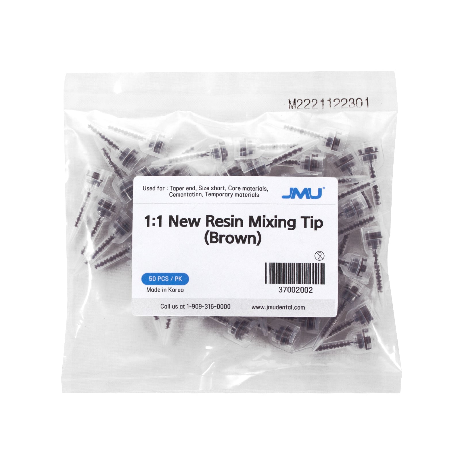 JMU Dental Resin Mixing Tip Taper End 1:1 Ratio 50/Pk