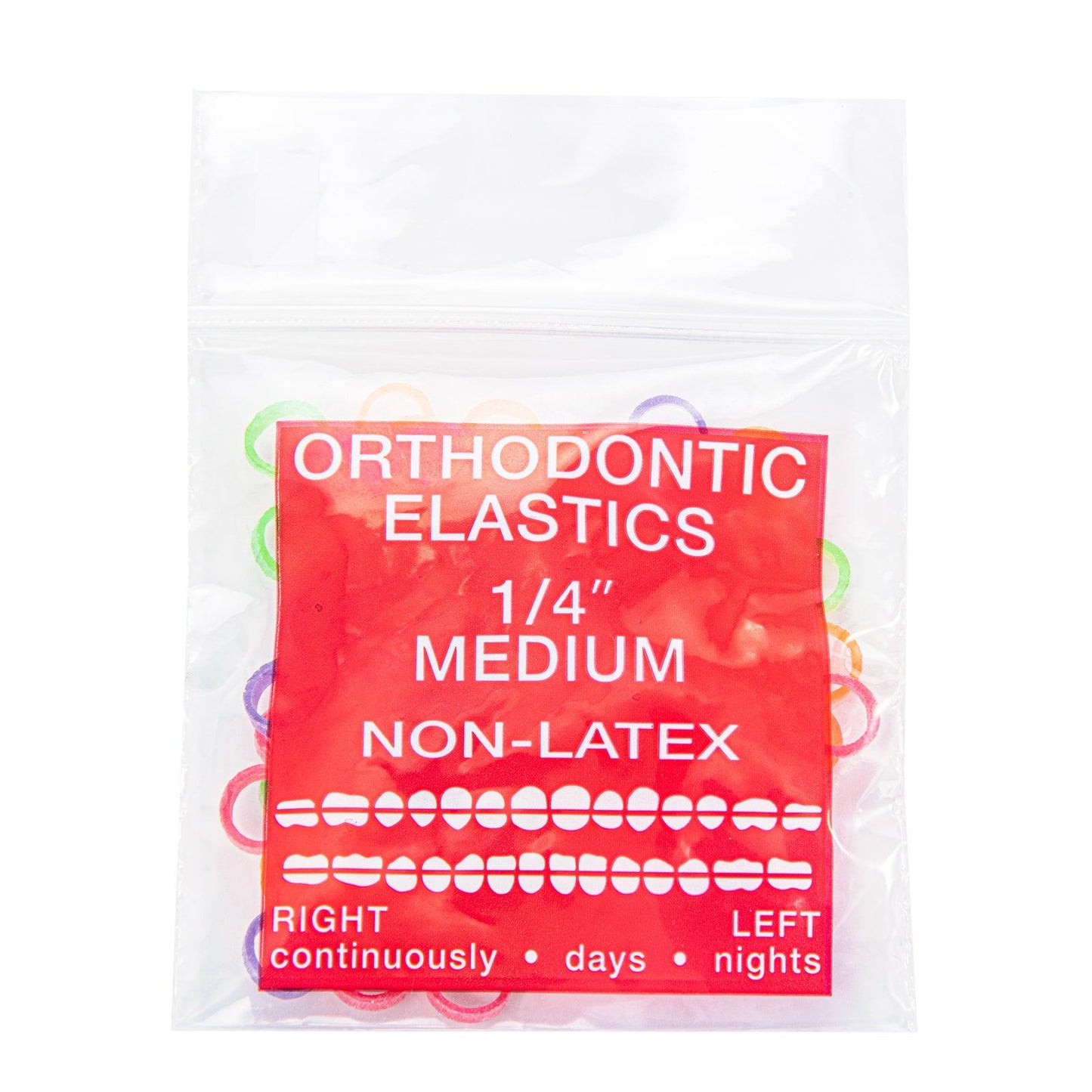 JMU Dental Orthodontic Intra Oral Elastic Neon 100/Bag - JMU DENTAL INC