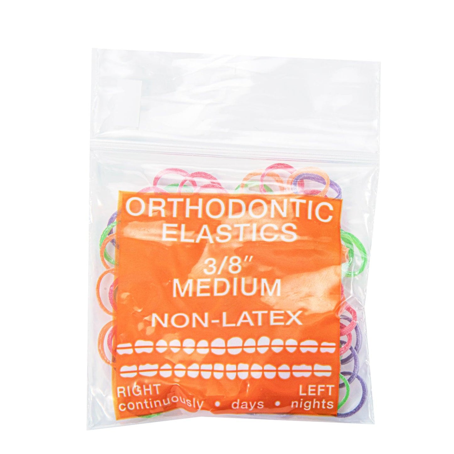 JMU Dental Orthodontic Intra Oral Elastic Neon 100/Bag - JMU DENTAL INC