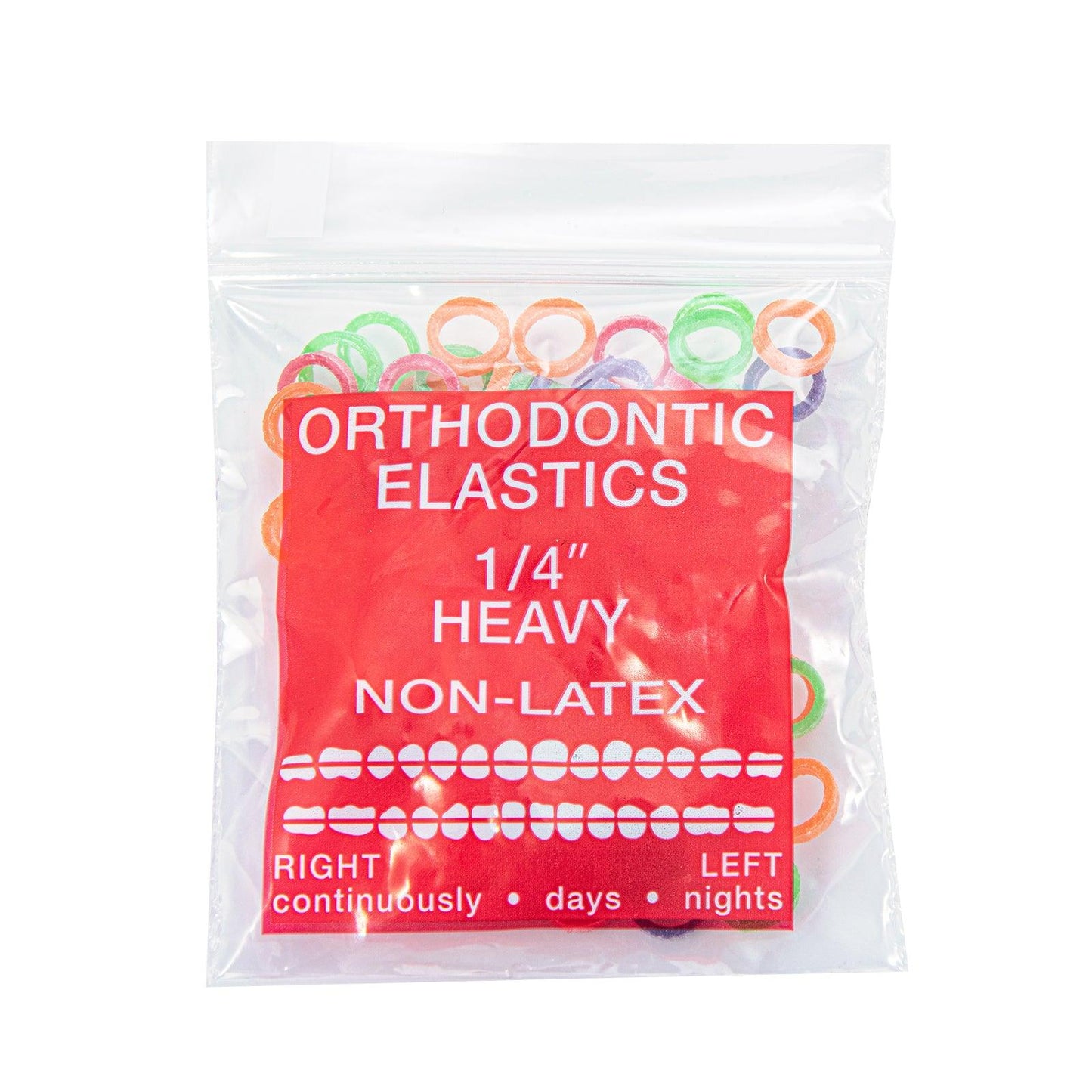 JMU Dental Orthodontic Intra Oral Elastic Neon 100/Bag - JMU DENTAL INC