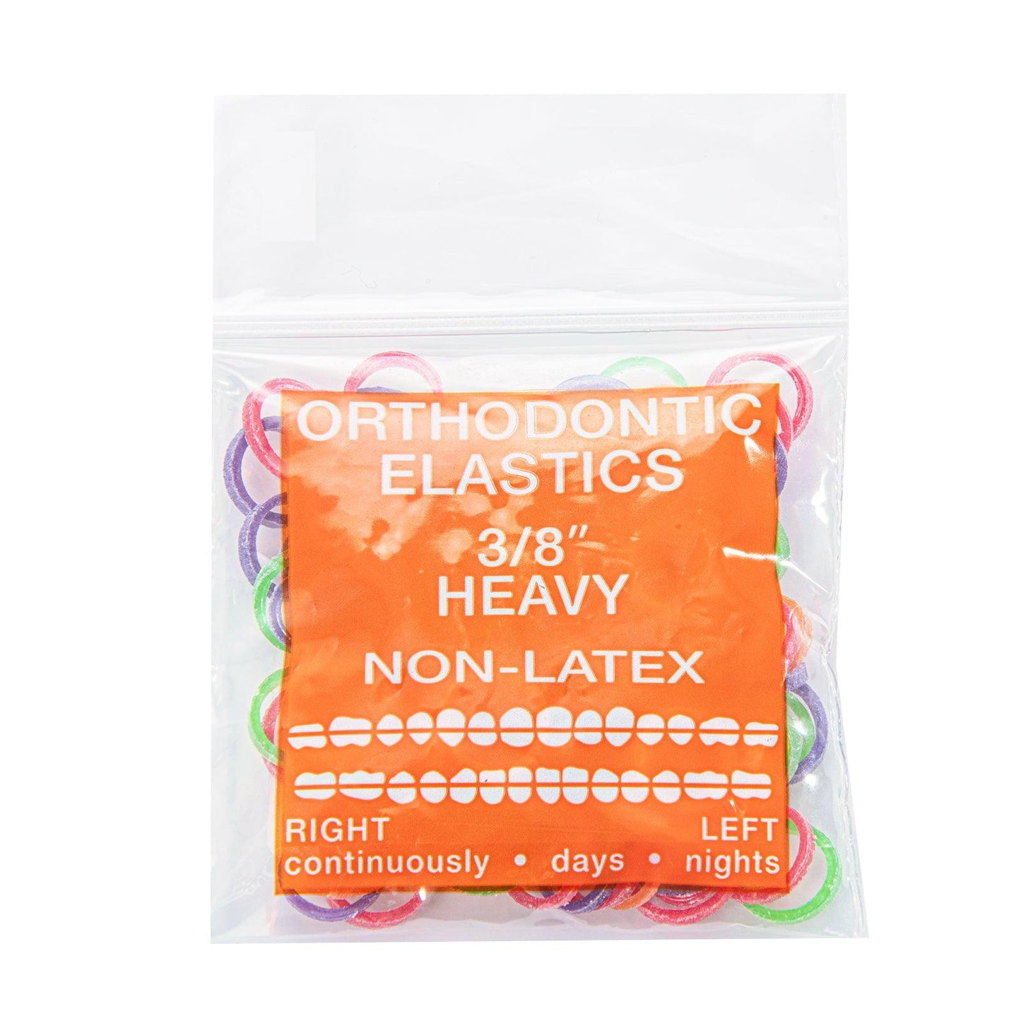 JMU Dental Orthodontic Intra Oral Elastic Neon 100/Bag - JMU DENTAL INC