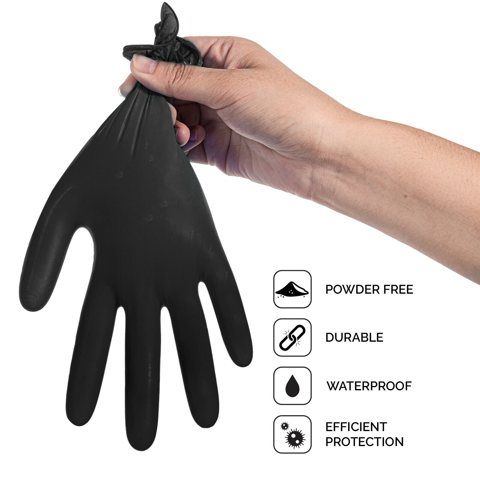 BASIC Disposable Vinyl Synmax Exam Gloves Black M/L/XL 1000/Case - JMU DENTAL INC