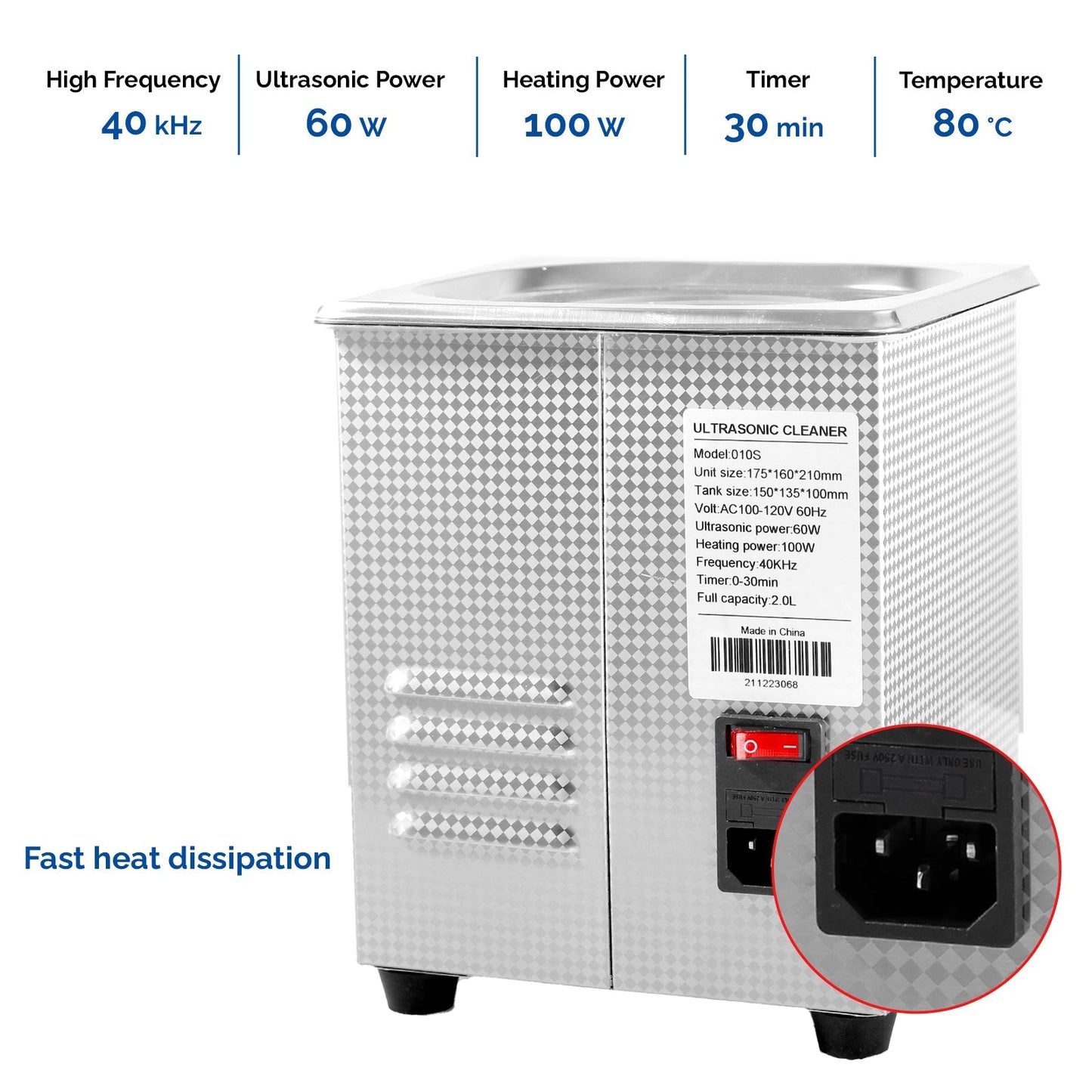 JMU Ultrasonic Cleaner 2L - JMU DENTAL INC