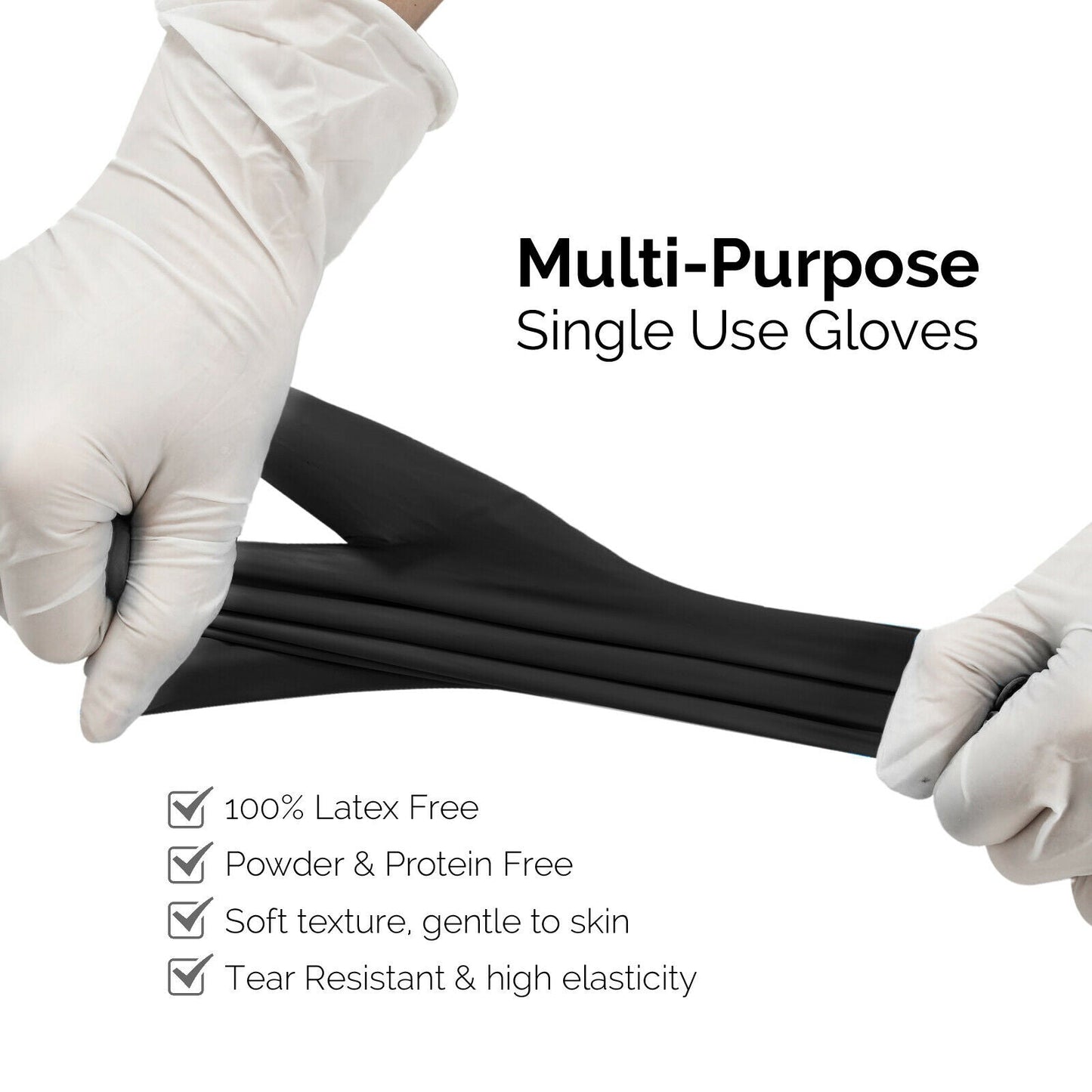 BASIC Disposable Vinyl Synmax Exam Gloves Black 100/Box- JMU DENTAL INC