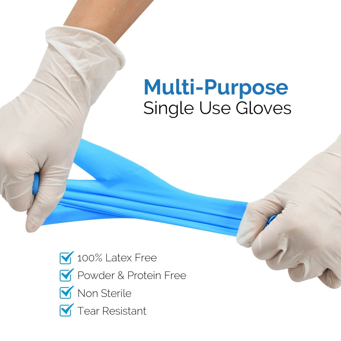 BASIC Disposable Vinyl Synmax Exam Gloves Blue S/M/L/XL 1000/Case - JMU DENTAL INC