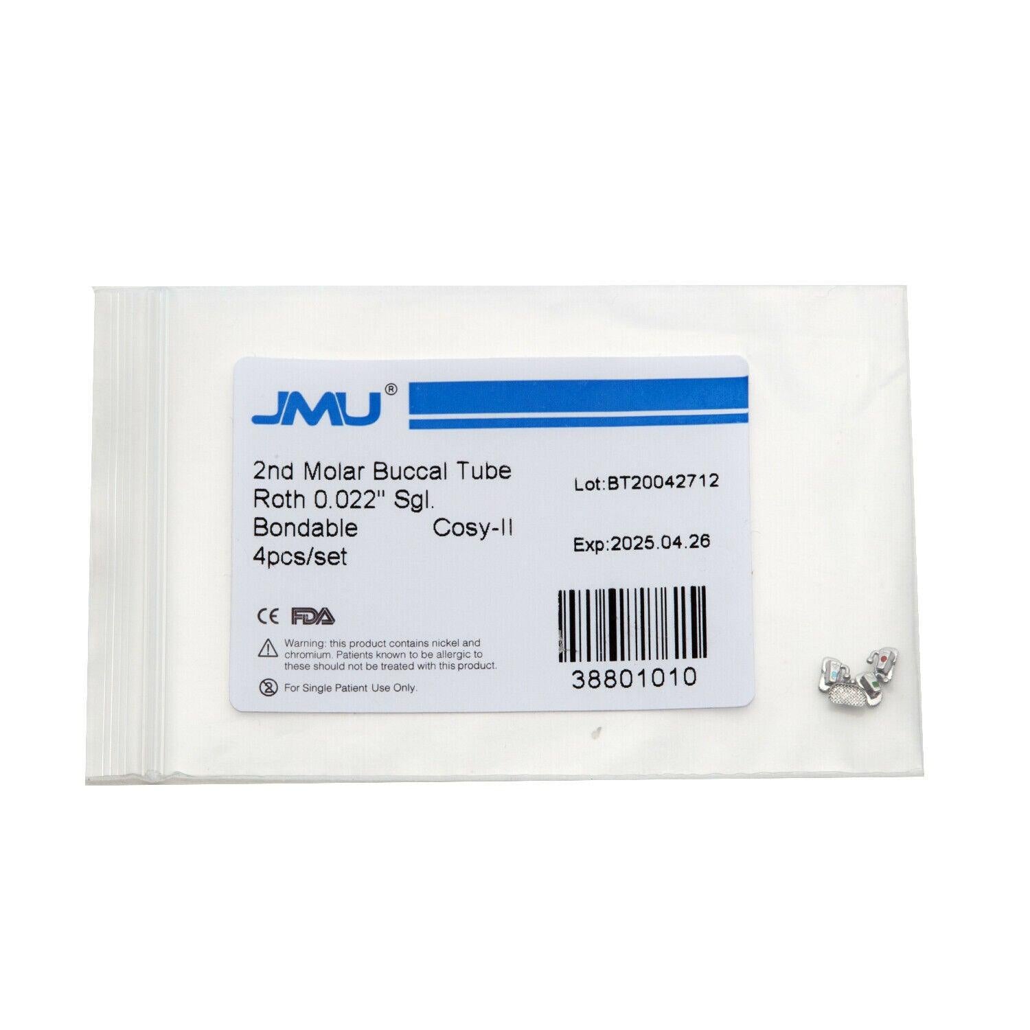 JMU Dental Orthodontic Molar Bondable Buccal Tube - JMU DENTAL INC