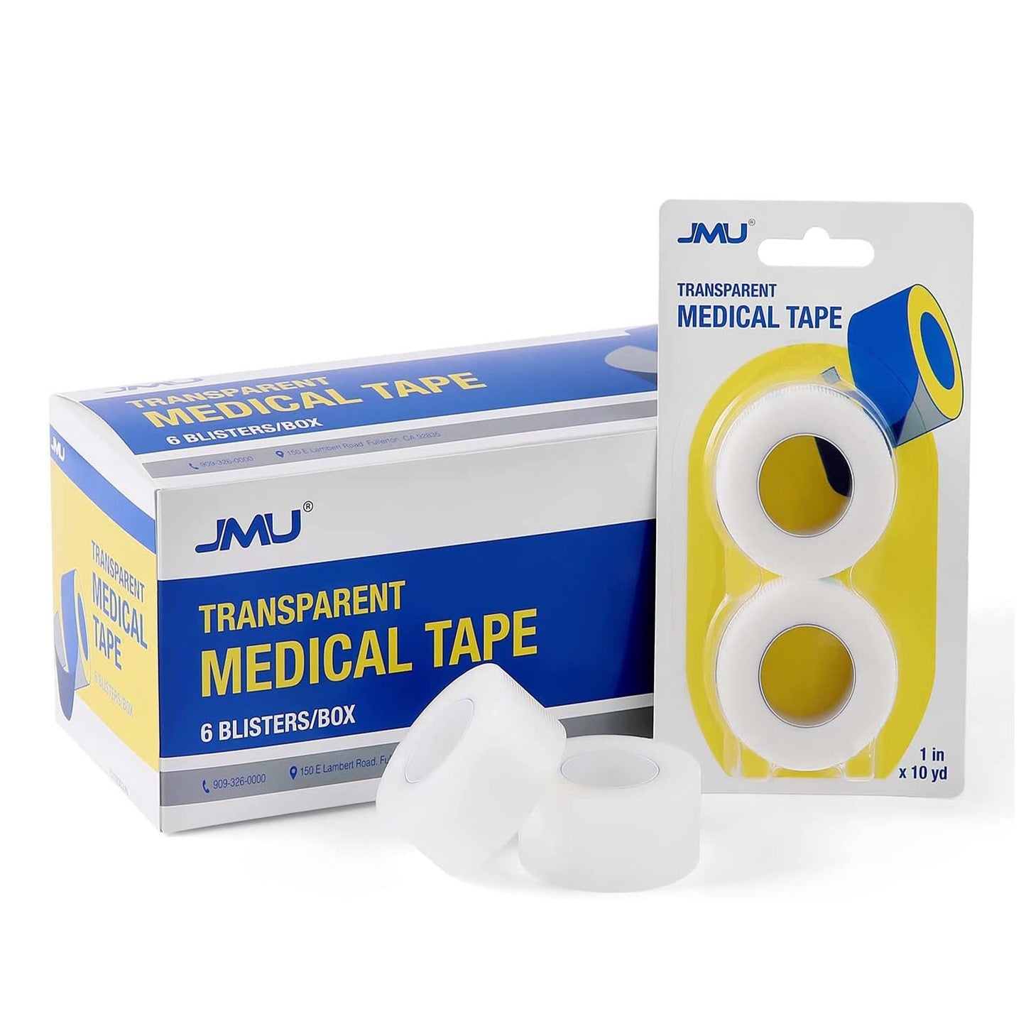 JMU Transparent Medical Tape 1"x10 Yards 12 Rolls/Box