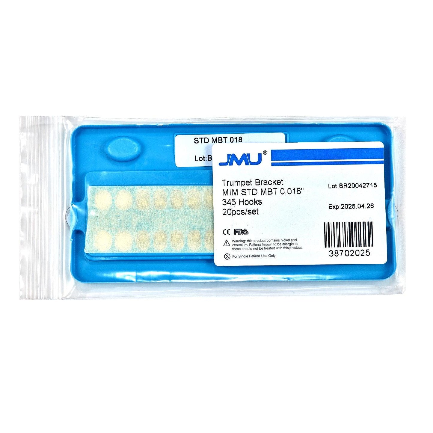 JMU Dental Orthodontic  Trumpet Bracket MIM STD - JMU DENTAL INC