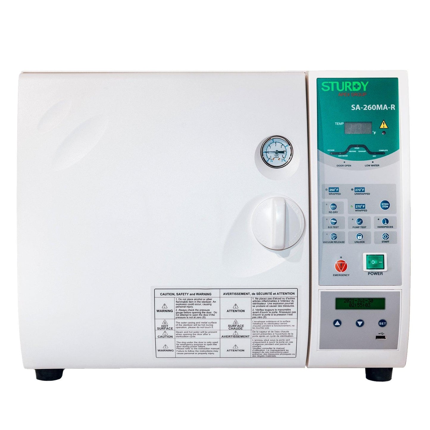 STURDY Autoclave 24L Microm Steam Sterilizer SA-260MA-R With Recorder - JMU DENTAL INC