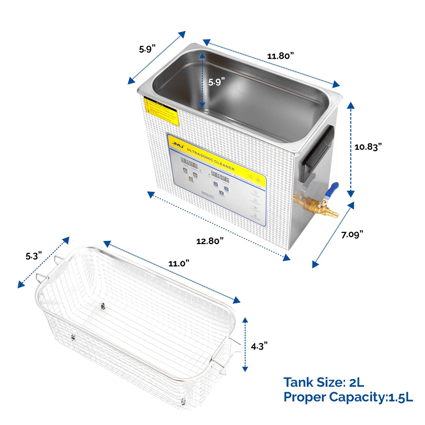 JMU Ultrasonic Cleaner 6.5L - JMU DENTAL INC