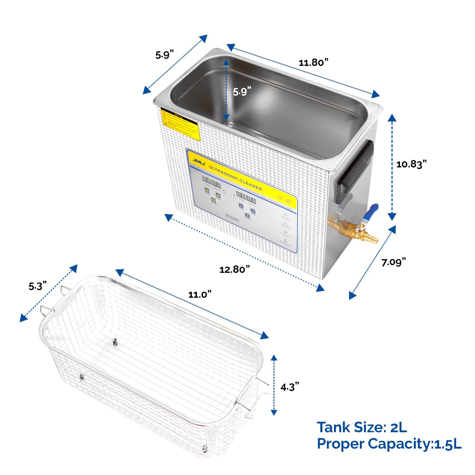 JMU Ultrasonic Cleaner 6.5L - JMU DENTAL INC